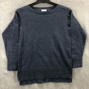 Maison Jules Flecked Sweater Women Size Medium Blue